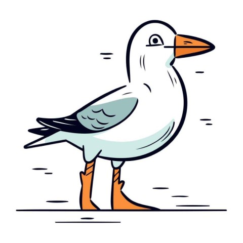 Seagull. Vector illustration of a cartoon seagull.