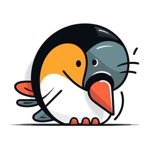 Penguin cartoon vector illustration. Cute cartoon penguin icon.