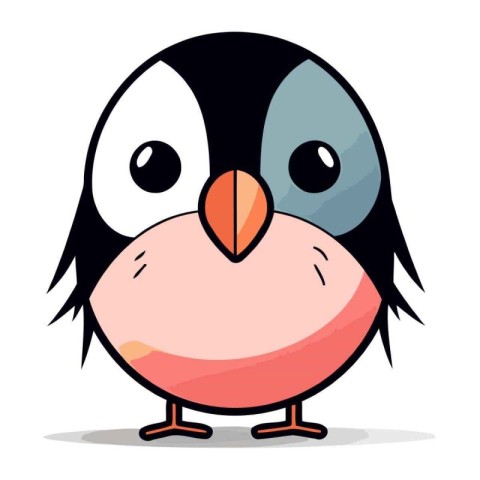 Cute penguin vector illustration isolated on white background. C