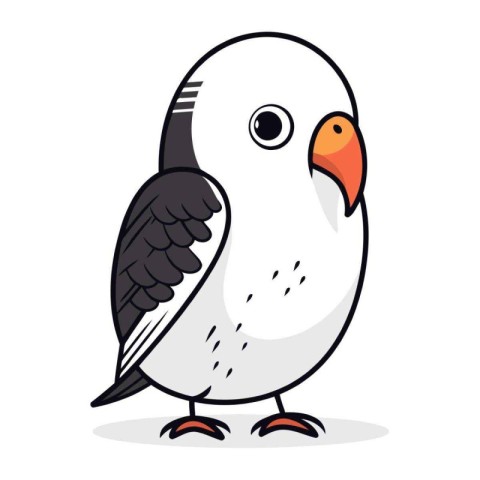 Pigeon. Vector illustration of a cute cartoon parrot.