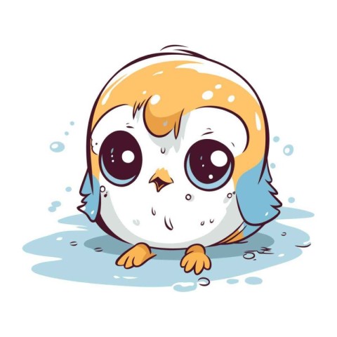 Cute cartoon owl. Vector illustration isolated on a white backgr