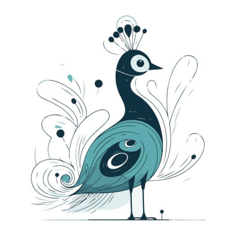 Peacock. sketch for your design. Vector illustration EPS10