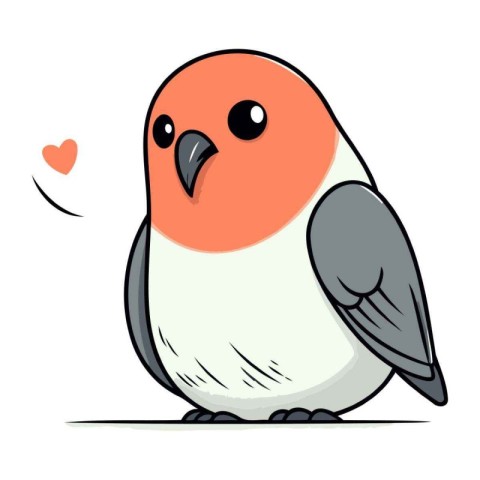 Vector illustration of a cute bullfinch on a white background.