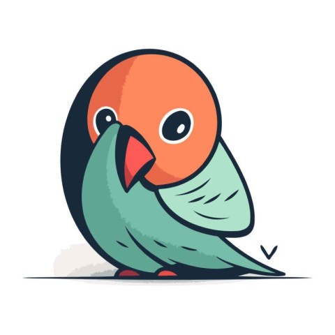 Cute cartoon parrot. Vector illustration on a white background.