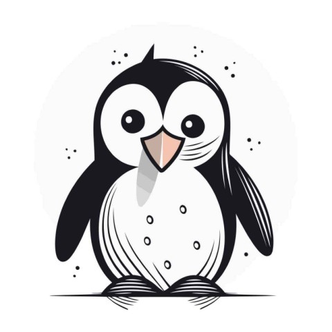 Cute penguin. Vector illustration isolated on a white background