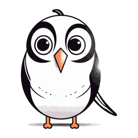 Cute cartoon penguin on a white background. Vector illustration.