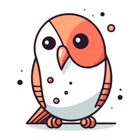 Cute cartoon owl. Vector illustration isolated on a white backgr