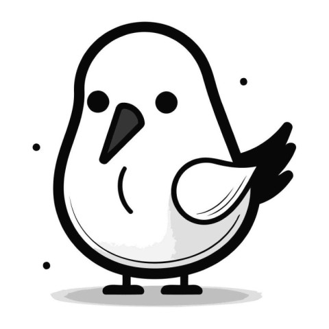 Cute bird cartoon icon vector illustration. Flat design style. V