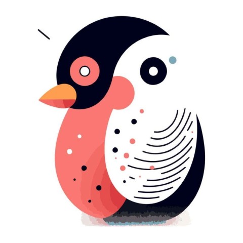 Cute penguin. Vector illustration in flat style. Isolated on whi