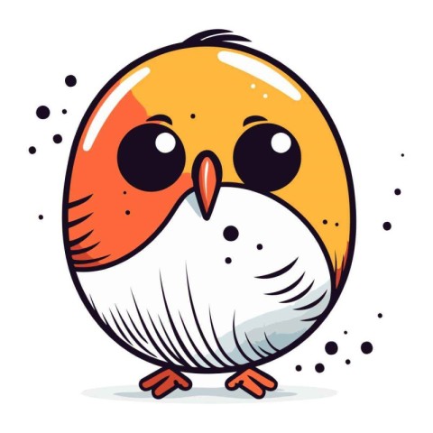 Cute cartoon owl isolated on a white background. Vector illustra