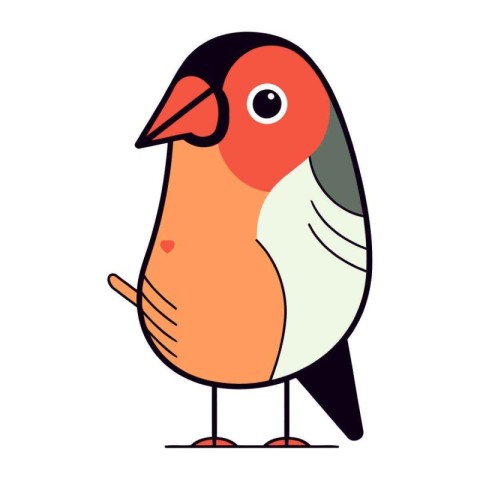 Vector illustration of a bullfinch isolated on a white backgroun