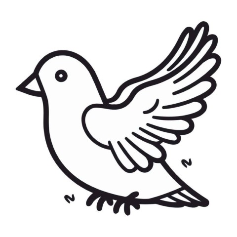 Dove icon. Hand drawn doodle bird. Vector illustration.