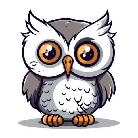 Owl cartoon isolated on a white background. Vector illustration