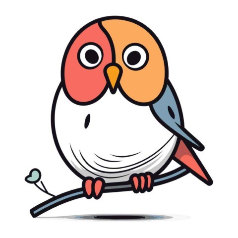 Cute cartoon bird isolated on a white background. Vector illustr