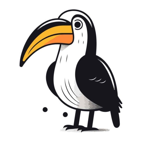 Toucan on a white background. Vector illustration in cartoon sty