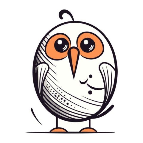 Cute cartoon owl. Vector illustration isolated on a white backgr