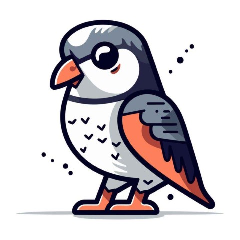 Cartoon penguin character. Vector illustration in a flat style.