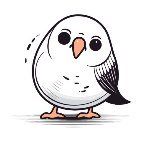 Cute cartoon bird isolated on a white background. Vector illustr