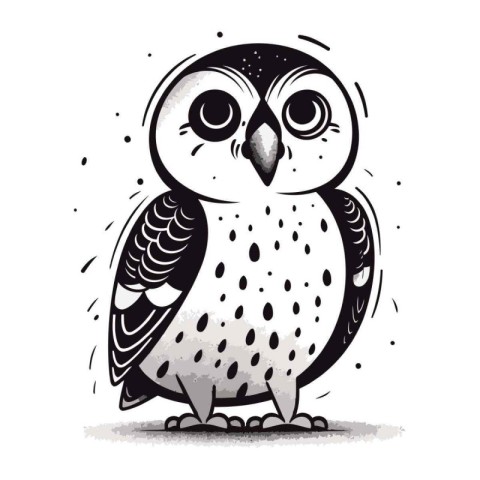 Owl. Hand drawn vector illustration. Isolated on white backgroun