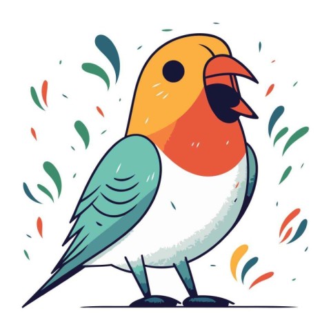 Cute cartoon parrot. Vector illustration of a parrot.