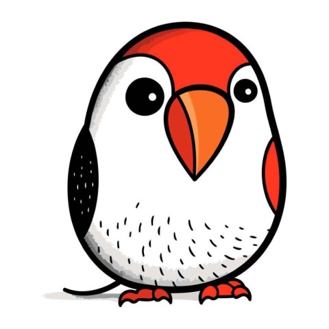 Cute cartoon parrot isolated on white background. Vector illustr