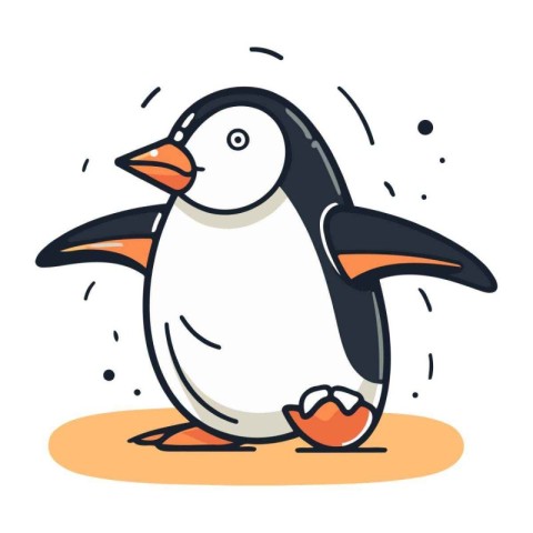 Cute penguin. Vector illustration of a cartoon penguin.