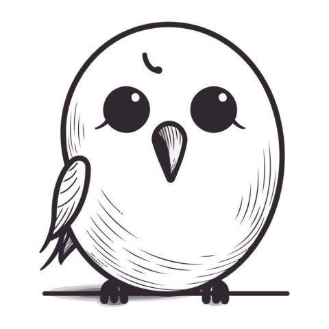 Cute cartoon bird. Vector illustration isolated on a white backg