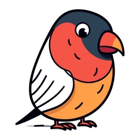 Bullfinch. Vector illustration of a bullfinch on a white backgro