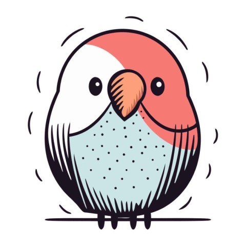 Cute cartoon bird. Vector illustration of a cute little bird.