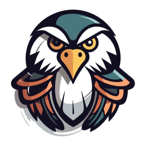 Eagle head mascot isolated on white background. Vector illustrat