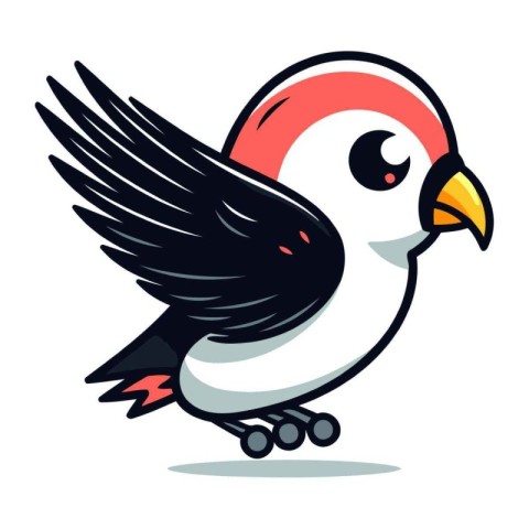 Vector illustration of a cute cartoon bird isolated on a white b