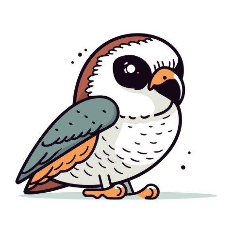 Cute cartoon owl. Vector illustration isolated on a white backgr