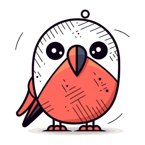 Cute little bird. Vector illustration in cartoon style. Isolated