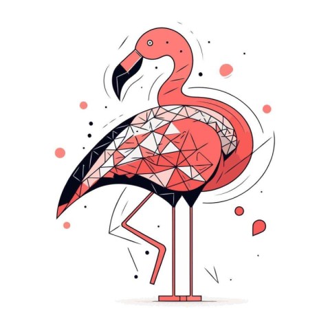 Flamingo. Vector illustration of a flamingo in a flat style.