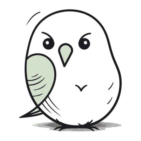 Illustration of a cute bird on a white background. vector illust