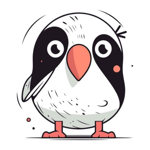 Cute penguin. Vector illustration in doodle style.