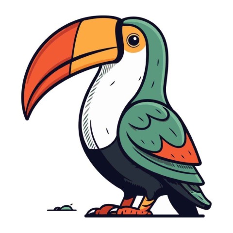 Cartoon toucan. Vector illustration of a cartoon toucan.