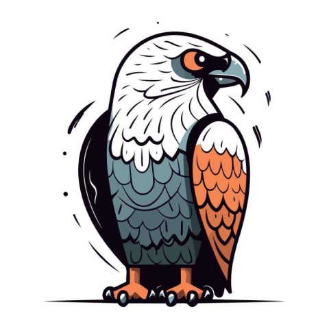 Eagle on a white background. Vector illustration in a flat style