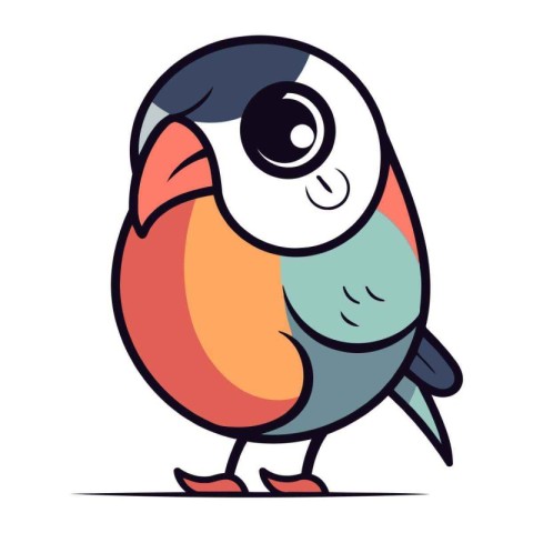 Cute cartoon parrot. Vector illustration of a cute parrot.