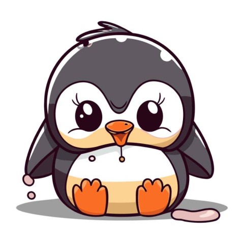 Cute penguin character cartoon vector illustration. Cute penguin