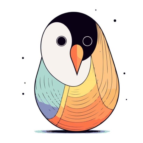 Cute cartoon penguin. Vector illustration on a white background.