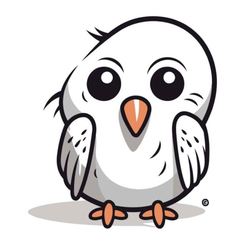 Cute cartoon owl. Vector illustration isolated on a white backgr