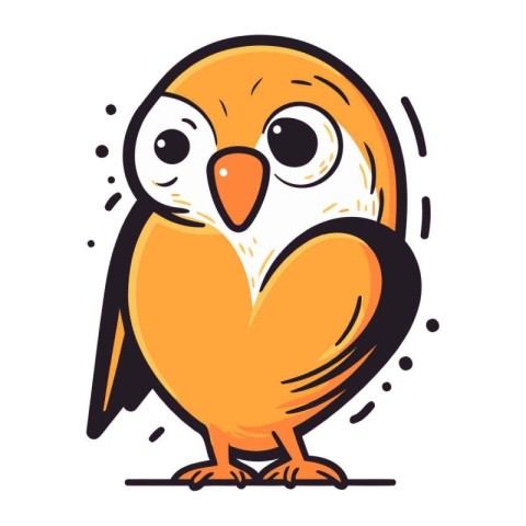 Cute cartoon owl. Vector illustration isolated on a white backgr