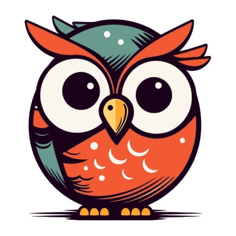 Owl vector icon. Cartoon illustration of owl vector icon for web