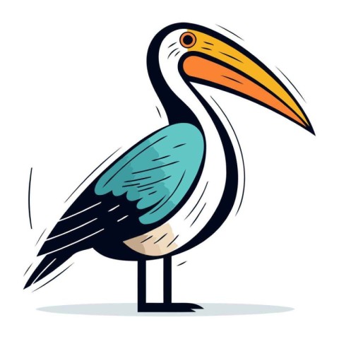 Pelican bird icon. Cartoon illustration of pelican bird vector i