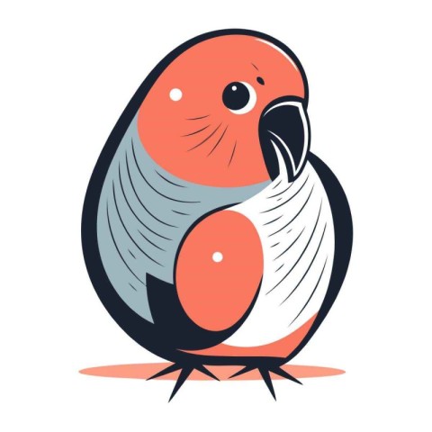 Cute parrot isolated on a white background. Vector illustration.