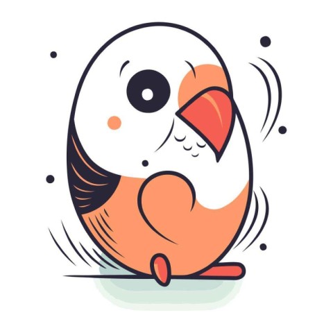 Cute little bird. Vector illustration. Cute cartoon character.