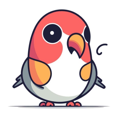 Cute cartoon parrot. Vector illustration in flat design style.