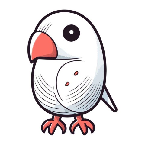 Cute cartoon bird isolated on a white background. Vector illustr