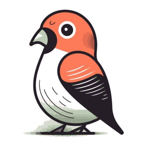 Bullfinch on a white background. vector illustration. eps